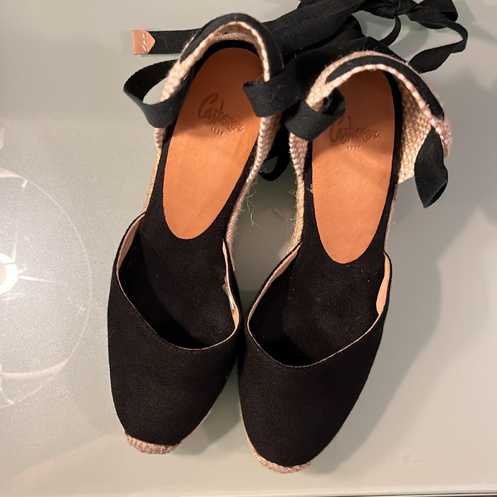 Castaner Chiara Black Espadrille Wedge Sandals - Picture 5 of 5